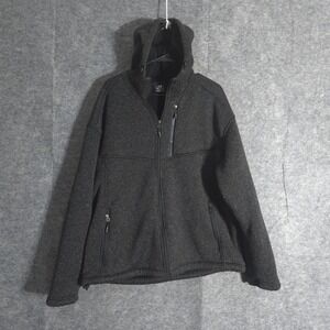 New Balance Full Zip Hoodie Mens XL Charcoal Heather Sherpa Lined Fleece Jacket